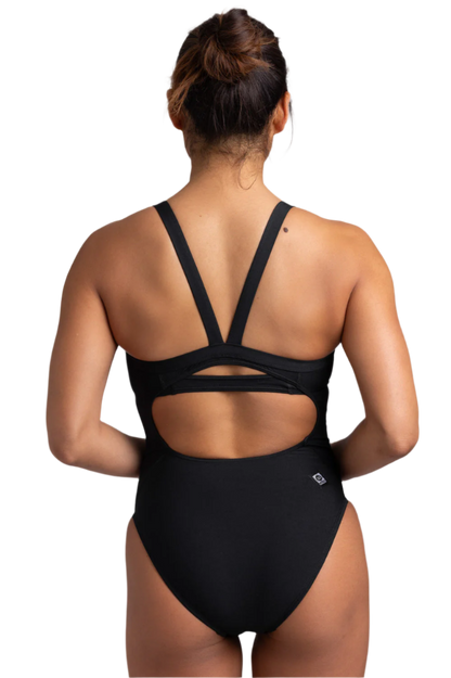 Jolyn Caroline Full Coverage Swim Onesie - Black