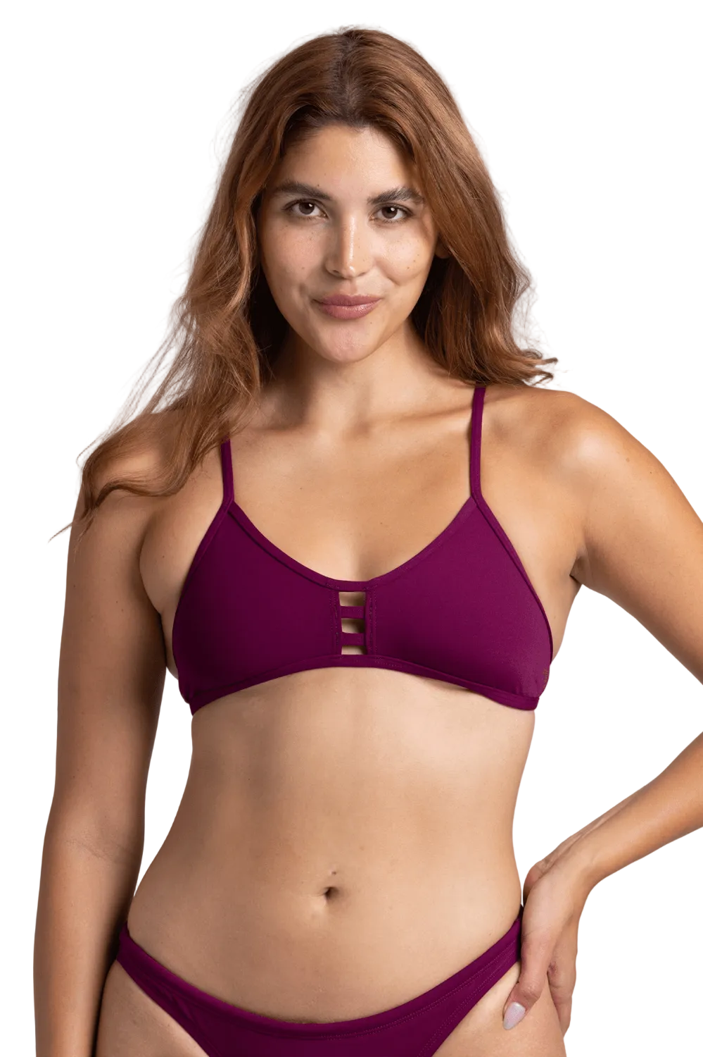 Jolyn Tomcat Bikini Top - Cabernet