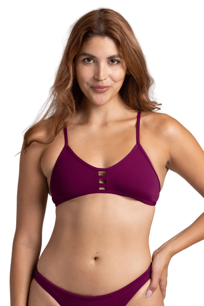 Jolyn Tomcat Bikini Top - Cabernet