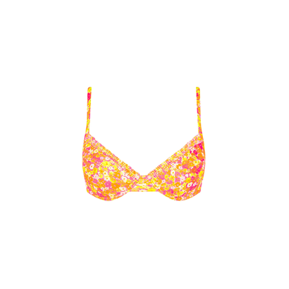 Kulani Kinis Double Ruffle Underwire Bra Bikini Top - Mimosa Meadows - FINAL SALE