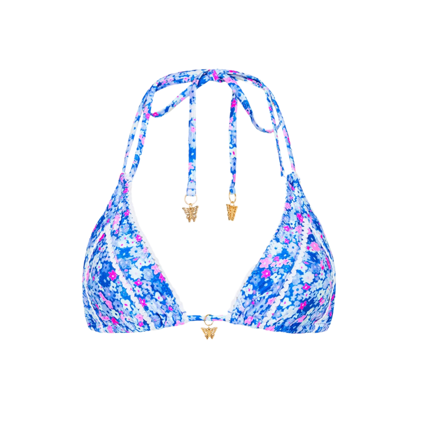 Kulani Kinis Decorative Panel Halter Bikini Top - Purple Pearls