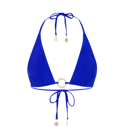Kulani Kinis Ring Halter Bikini Top - Blue Lagoon