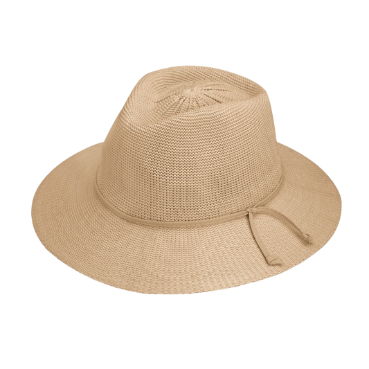 Wallaroo Women's Victoria Fedora Packable Sun Hat - Tan