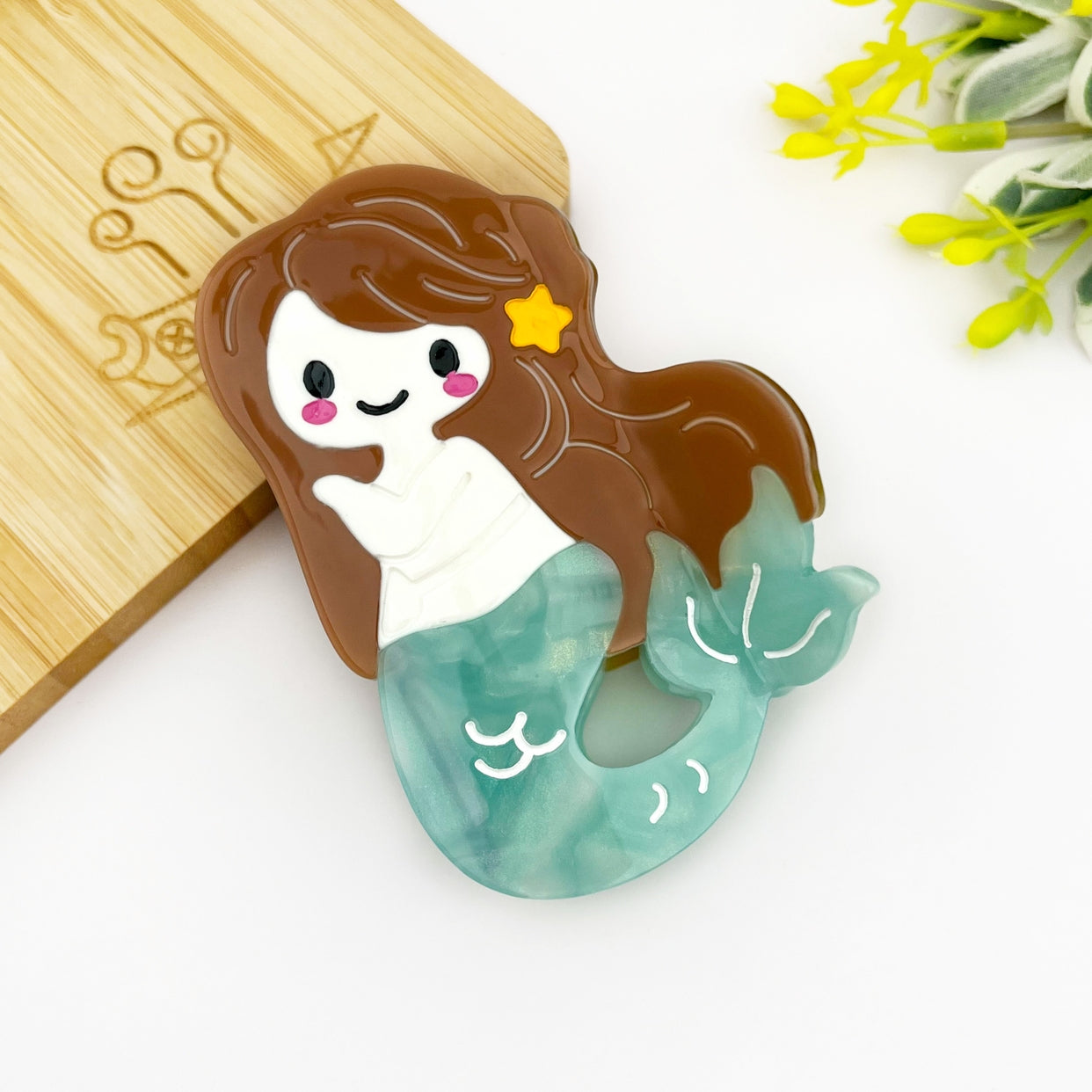 SSR Acetate Mermaid Hair Claw Clip - Green