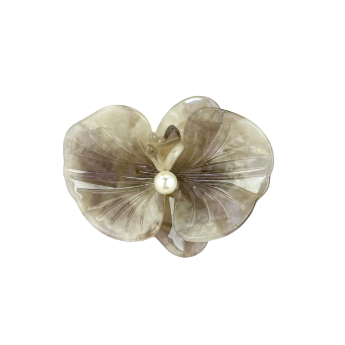 SSR Acetate 3D Phalaenopsis Orchid Hair Claw Clip - Mermaid Gray