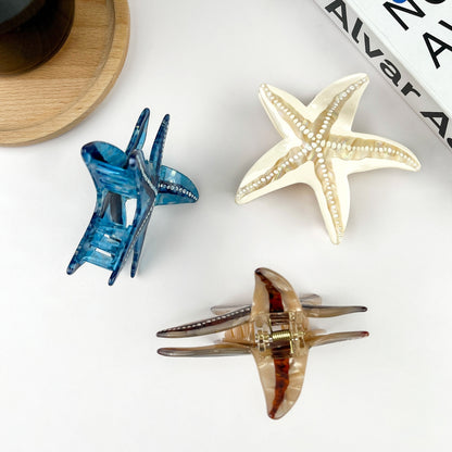 SSR Acetate Mini Starfish Hair Claw Clip - Beige