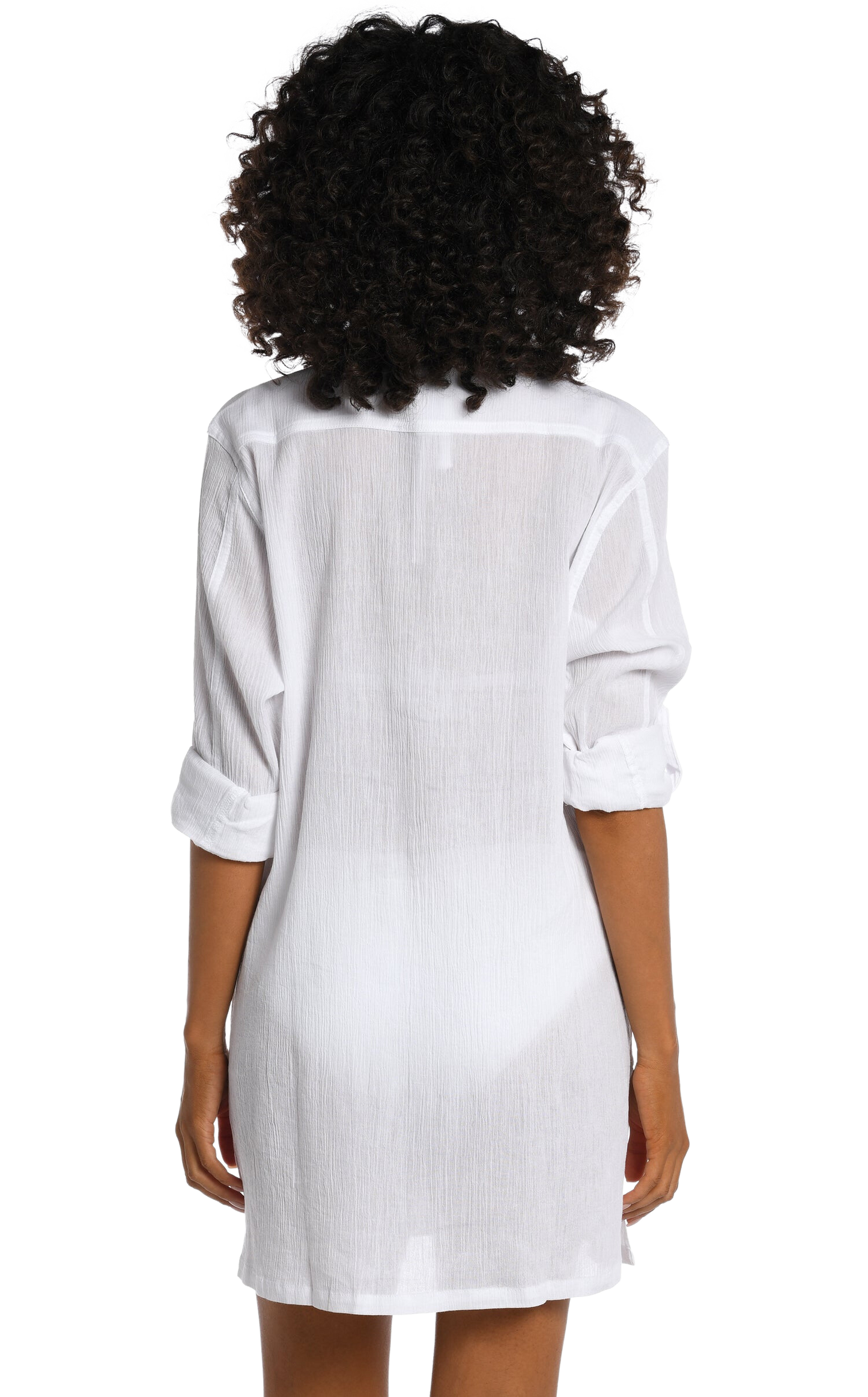 La Blanca Island Fare Resort Button Down Shirt Coverup - White