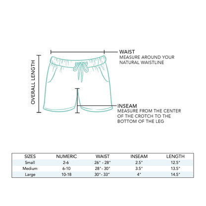 Lotus and Luna Cotton Cabana Shorts - Lunar Sky - FINAL SALE