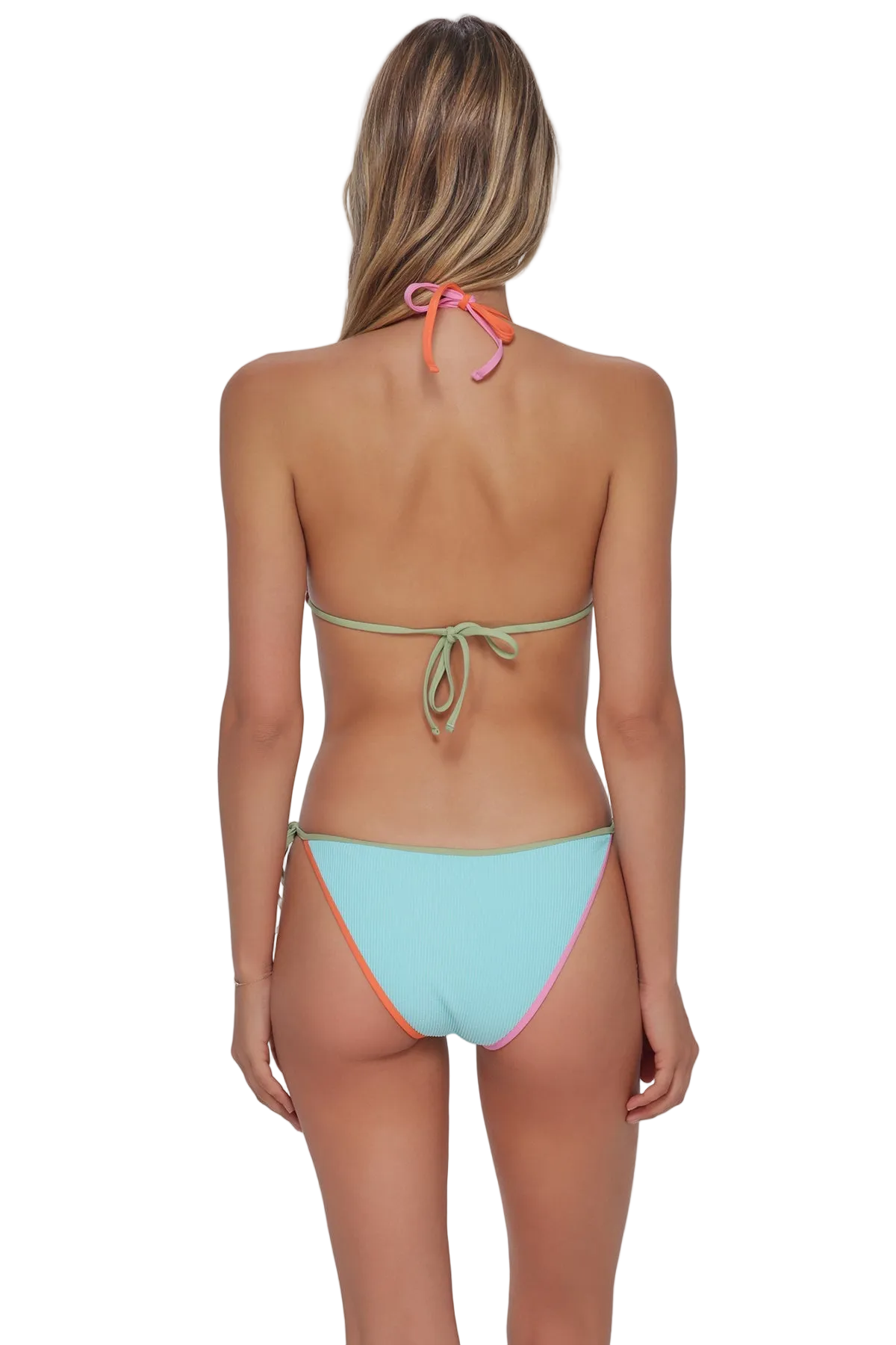 Swim Systems Kit Tie Side Bikini Bottom - Aqua Haze Rib