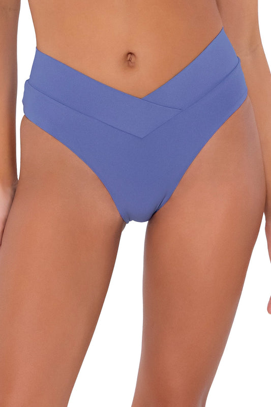 Swim Systems Delfina V Front Bikini Bottom - Blue Iris