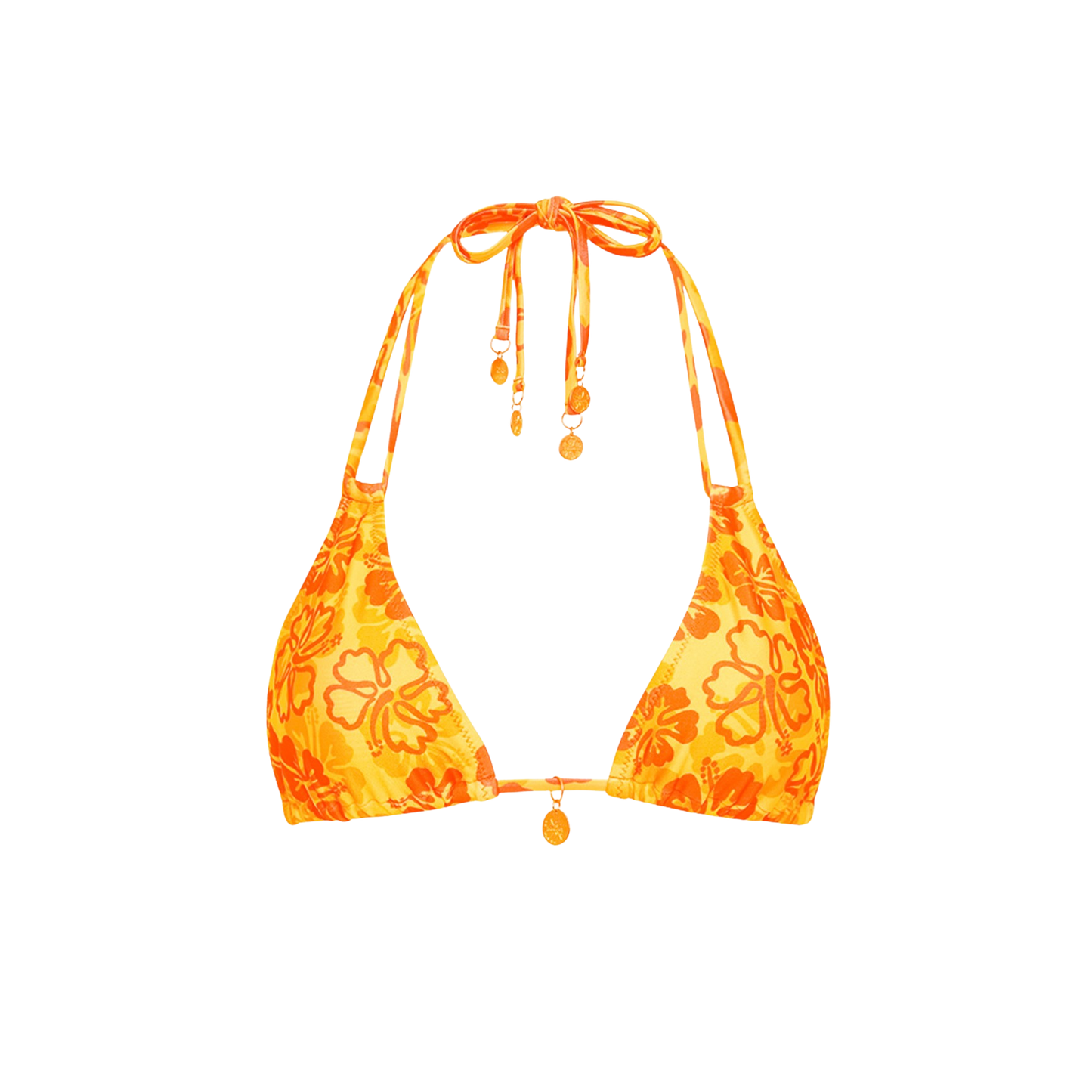 Kulani Kinis Halter Bralette Bikini Top - Tangerine Dreams