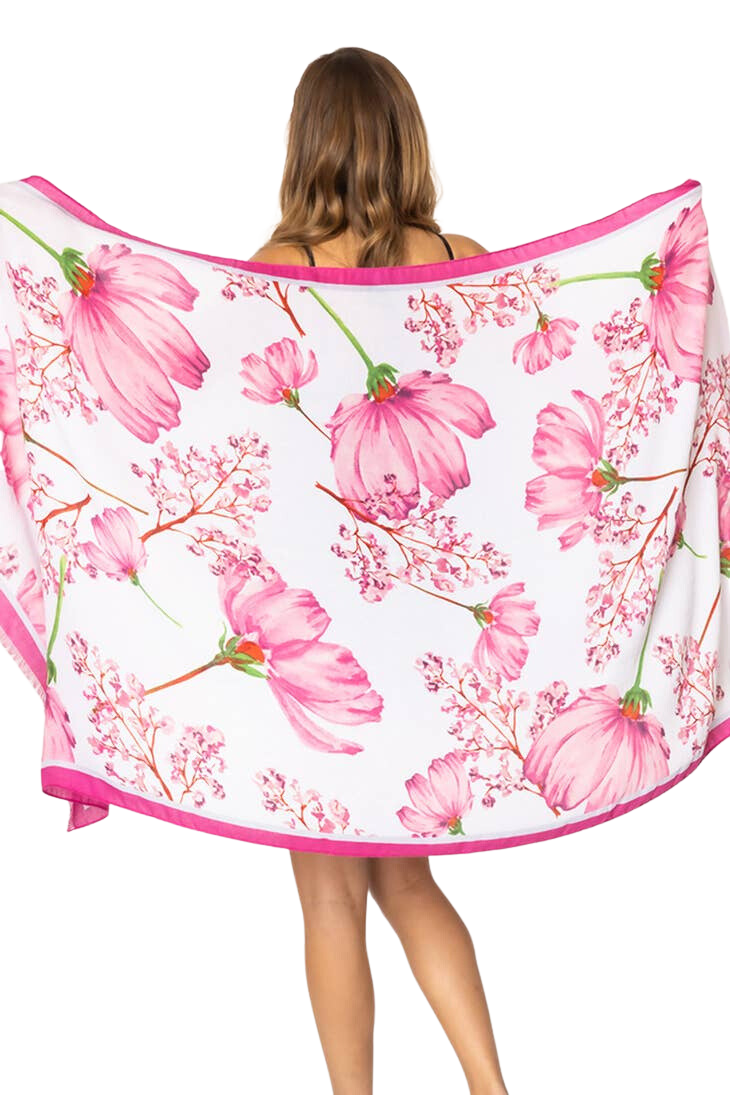 Serenita Swimsuit Coverup Sarong - Pink Floral