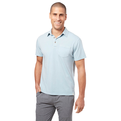 Fair Harbor Men's Atlantic Polo Shirt - Light Blue - FINAL SALE