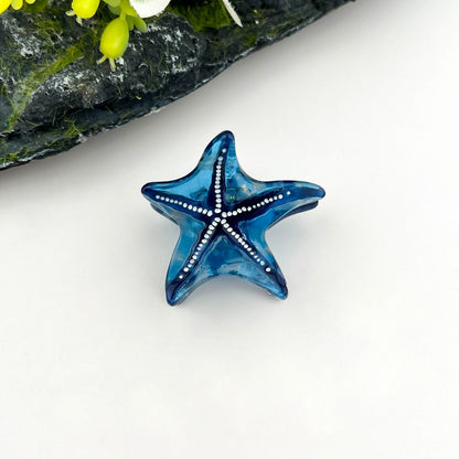 SSR Acetate Mini Starfish Hair Claw Clip - Blue