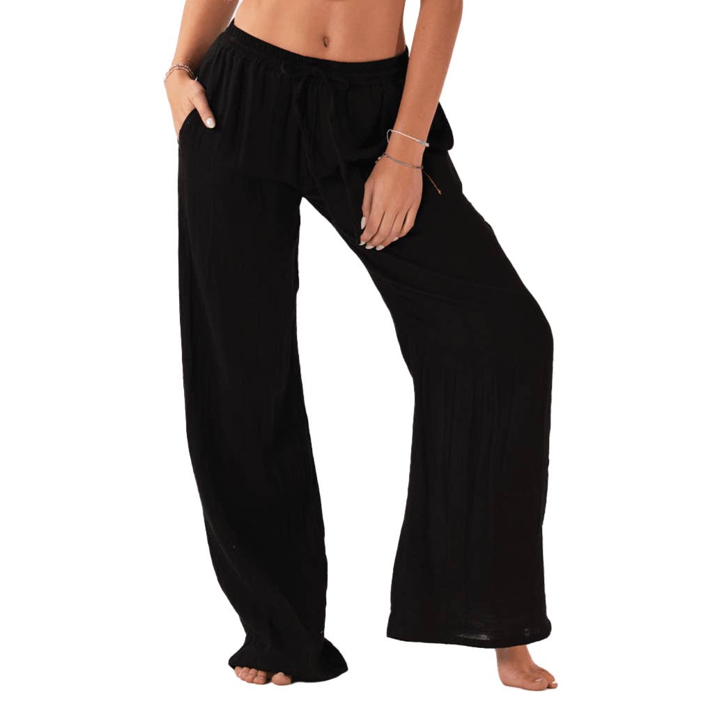 Lotus and Luna Cotton Cabana Pants - Black