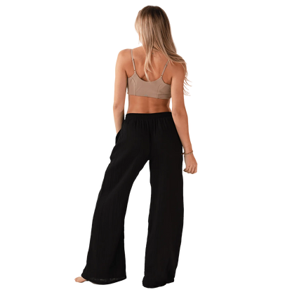 Lotus and Luna Cotton Cabana Pants - Black