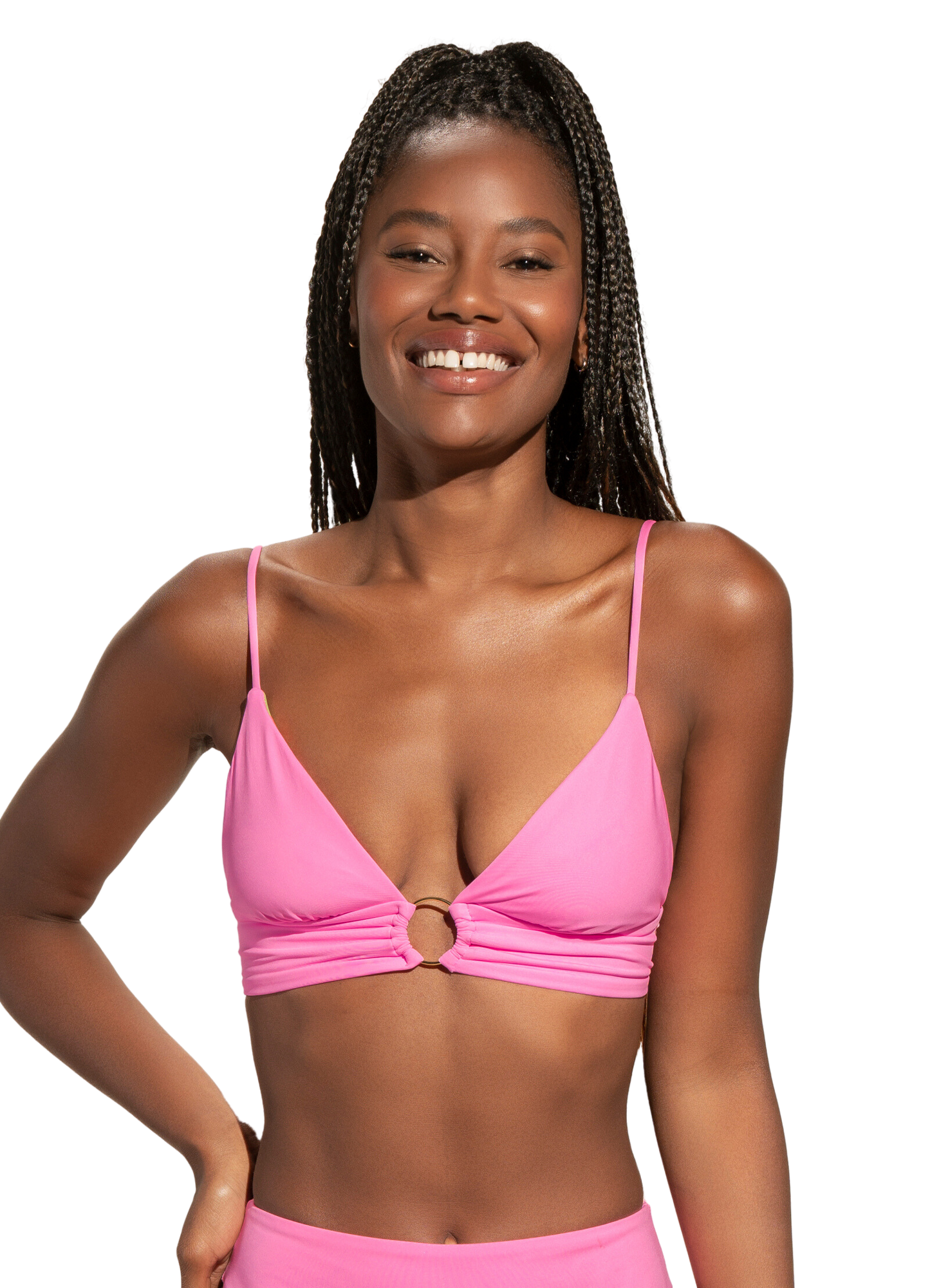 Maaji Shine Triangle Bikini Top - Bombon Pink - FINAL SALE