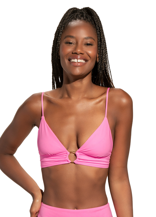 Maaji Shine Triangle Bikini Top - Bombon Pink - FINAL SALE