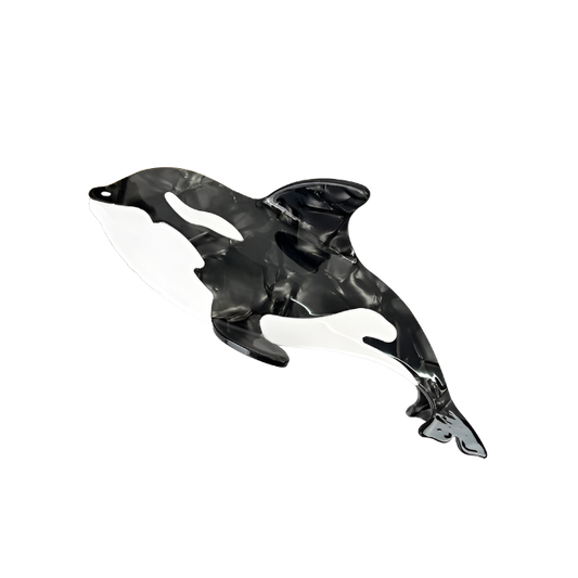 SSR Acetate Orca Killer Whale Hair Claw Clip - Black/White