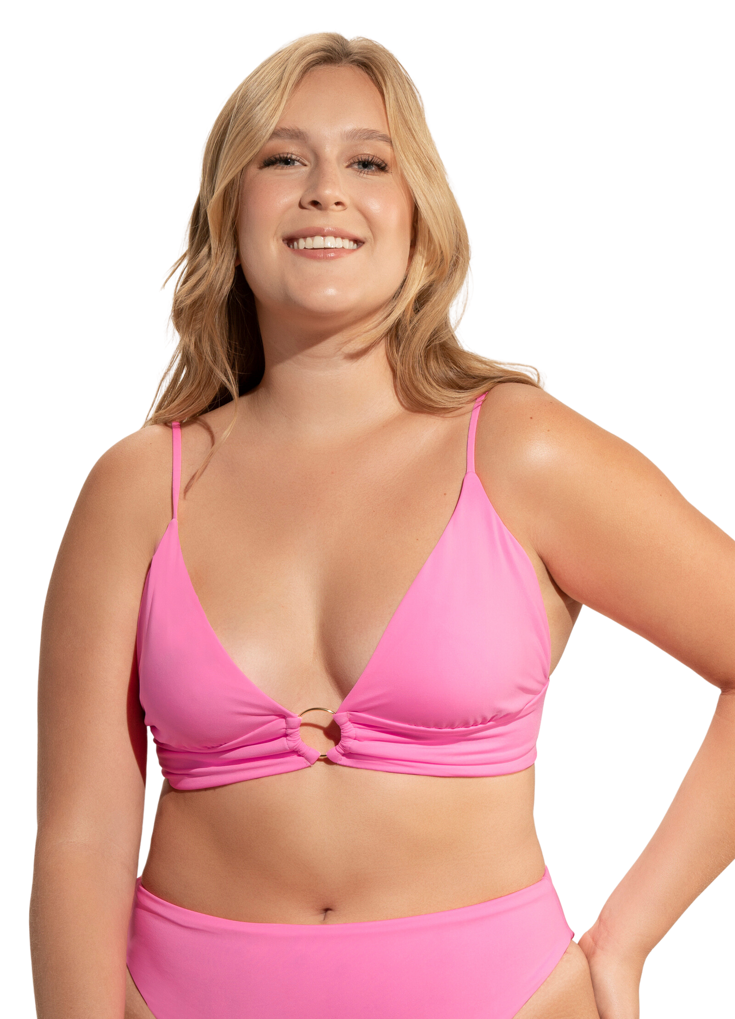 Maaji Shine Triangle Bikini Top - Bombon Pink - FINAL SALE