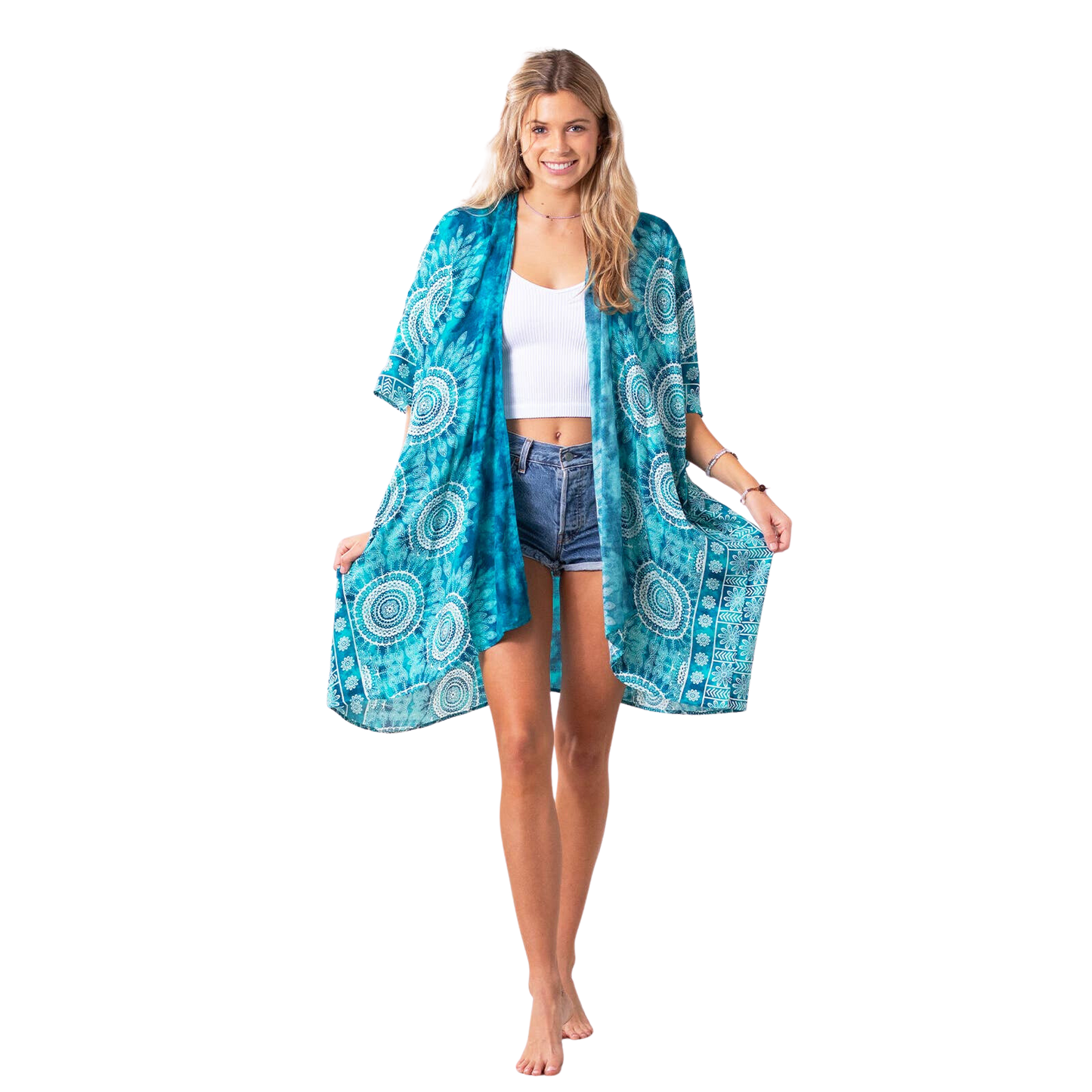 Lotus and Luna Kimono Coverup - Bimini Mandala