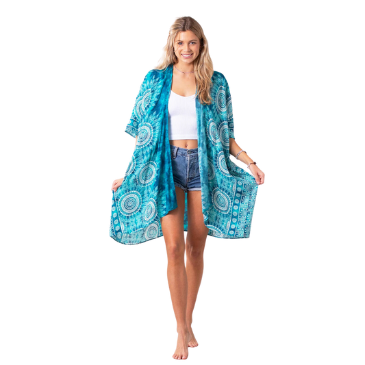 Lotus and Luna Kimono Coverup - Bimini Mandala