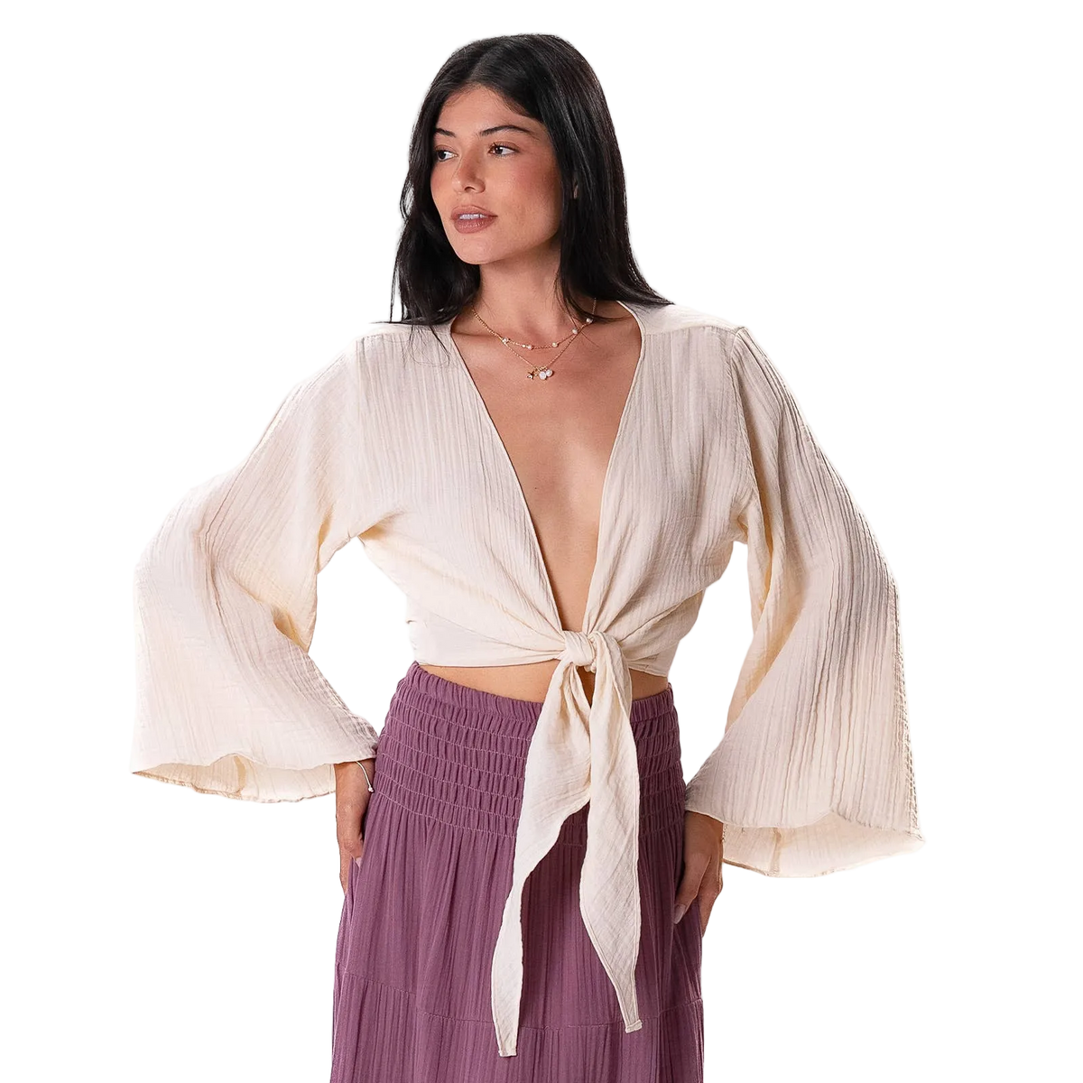 Lotus and Luna Cotton Daydreamer Top - Cream