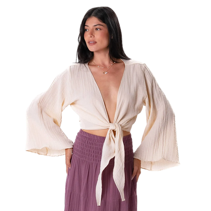 Lotus and Luna Cotton Daydreamer Top - Cream
