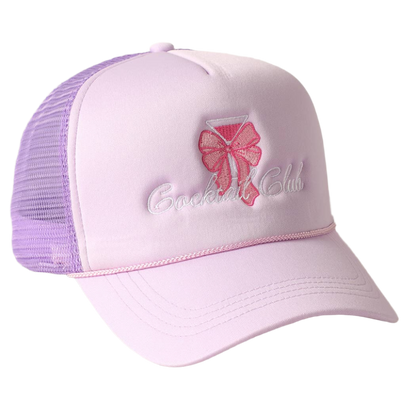 SSR Bow Cocktail Club Embroidered Trucker Hat - Lavender