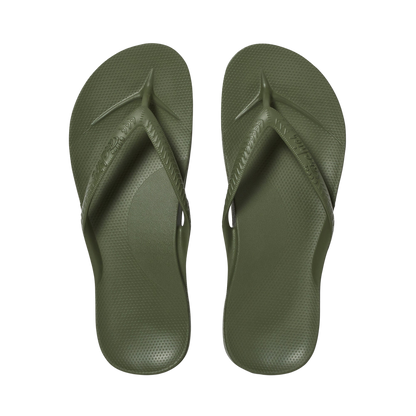 Archies Arch Support Flip Flops - Olive