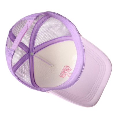 SSR Bow Cocktail Club Embroidered Trucker Hat - Lavender