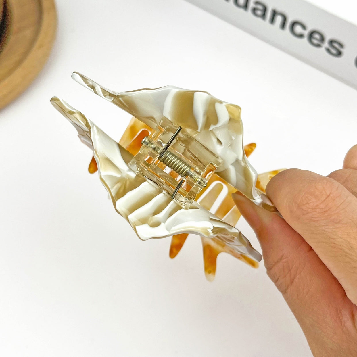 SSR Acetate Spiral Conch Shell Hair Claw Clip
