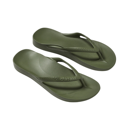 Archies Arch Support Flip Flops - Olive