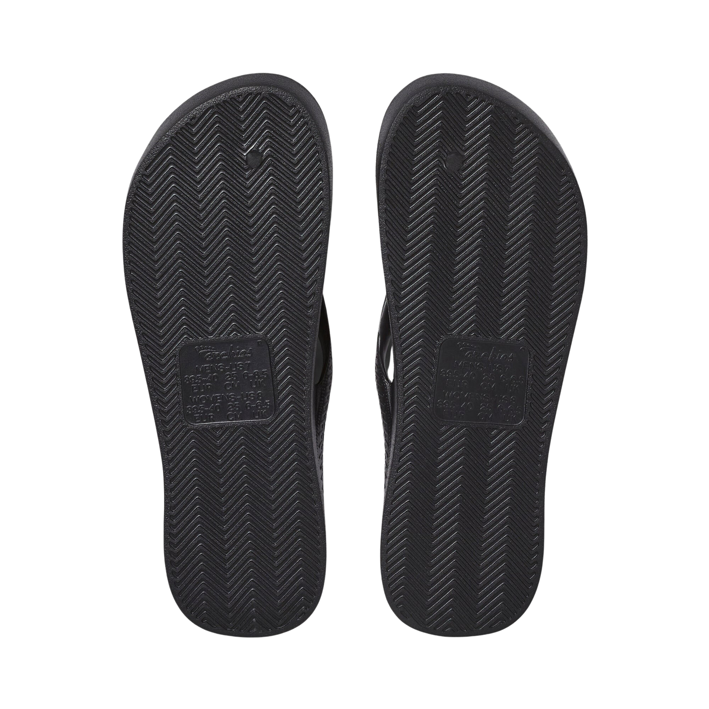 Archies Arch Support Flip Flops - Black