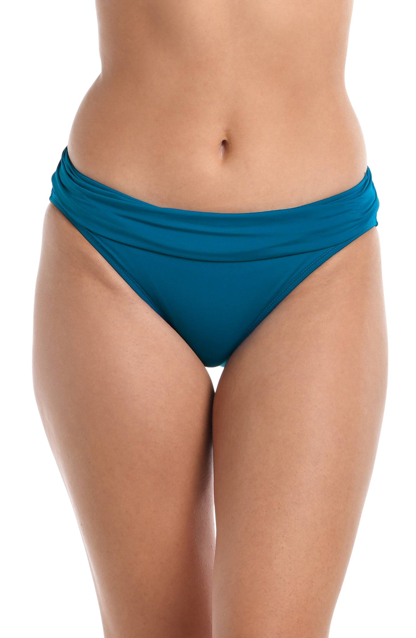 La Blanca Island Goddess Shirred Band Hipster Swim Bottom - Ocean