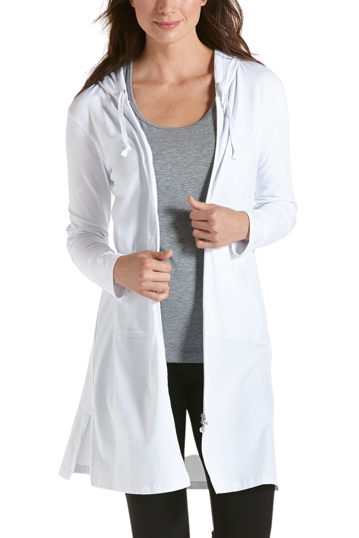 Coolibar Cabana Hoodie Coverup UPF 50+ - White