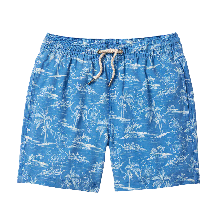 Fair Harbor Kid's Bayberry Swim Trunks Boardshorts - Blue Island Hopper