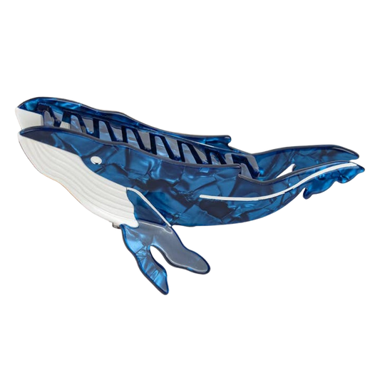 SSR Acetate Whale Hair Claw Clip - Dark Blue