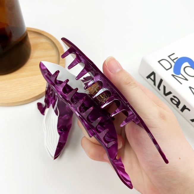 SSR Acetate Whale Hair Claw Clip - Purple