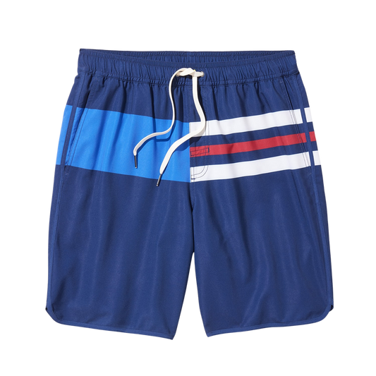 Fair Harbor The Anchor Men's Boardshort - Navy Nautical Stripe