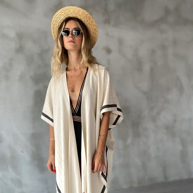 Loomia Silvia Kimono & Beach Cover-up - Cream FINAL SALE