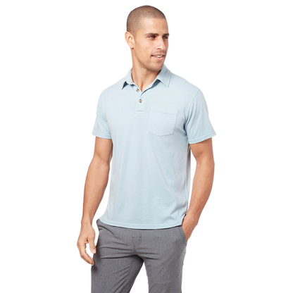 Fair Harbor Men's Atlantic Polo Shirt - Light Blue - FINAL SALE