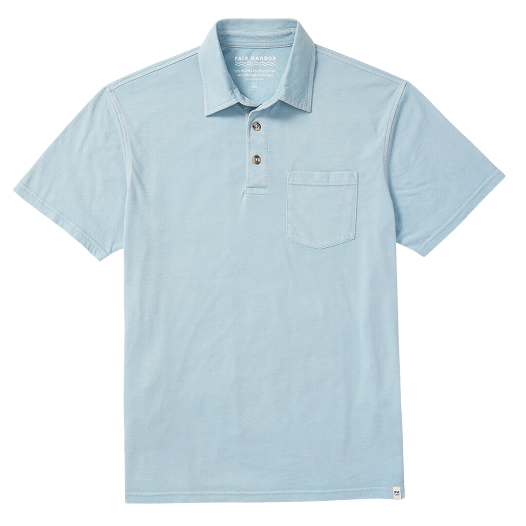 Fair Harbor Men's Atlantic Polo Shirt - Light Blue