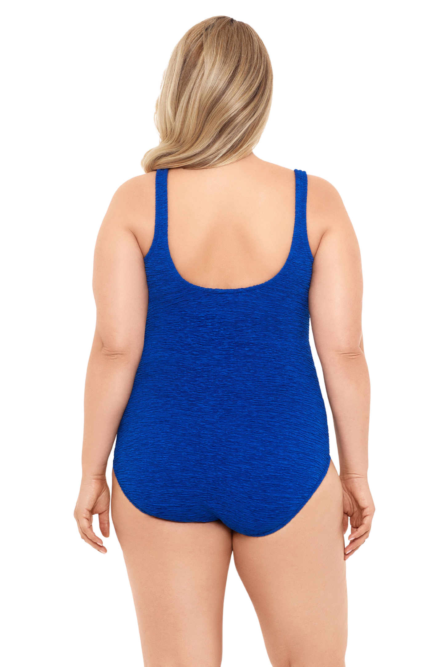 Penbrooke Krinkle Chlorine Resistant Cross Over One Piece Swimsuit - Royal Blue