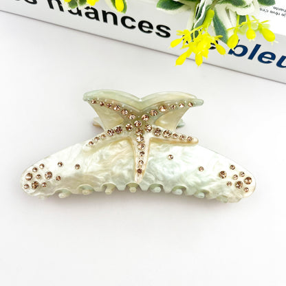 SSR Acetate Rhinestone Pastel Starfish Hair Claw Clip