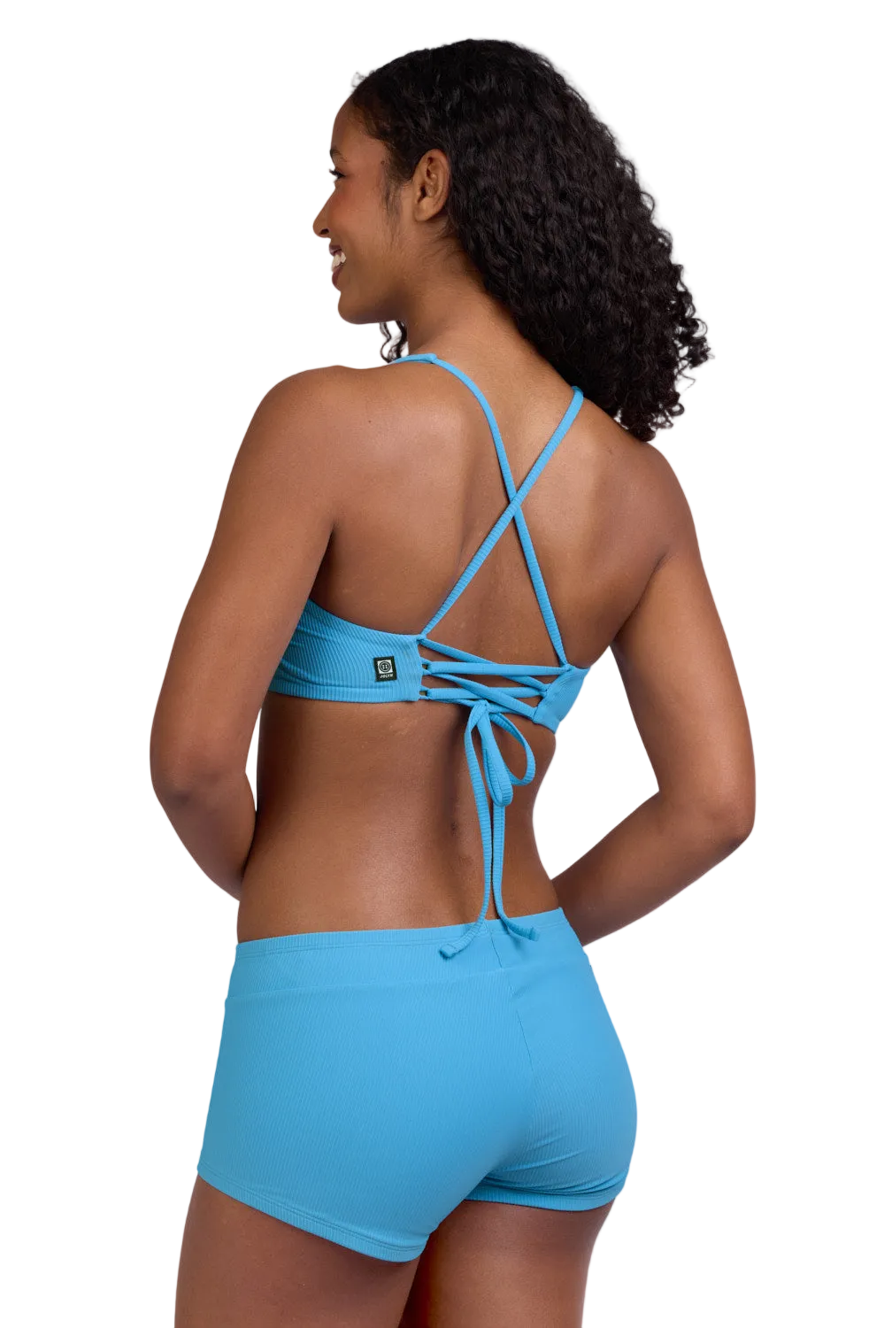 Jolyn Surf Piha Low Rise Swim Bottom - Cornflower Rib