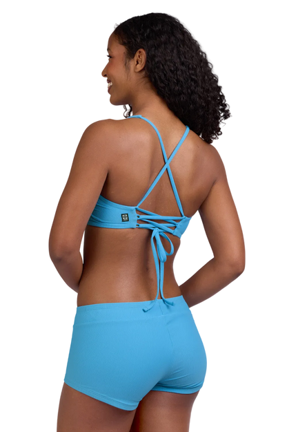 Jolyn Surf Piha Low Rise Swim Bottom - Cornflower Rib