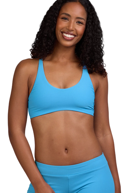 Jolyn Surf Blake Bikini Top - Cornflower Rib