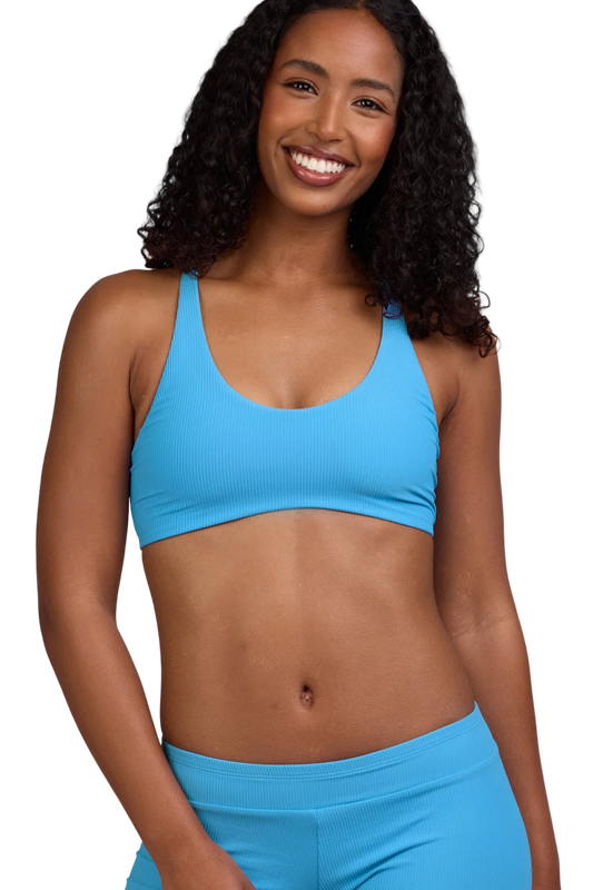 Jolyn Surf Blake Bikini Top - Cornflower Rib