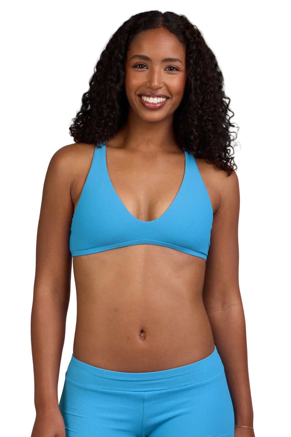 Jolyn Surf Doris Bikini Top - Cornflower Rib